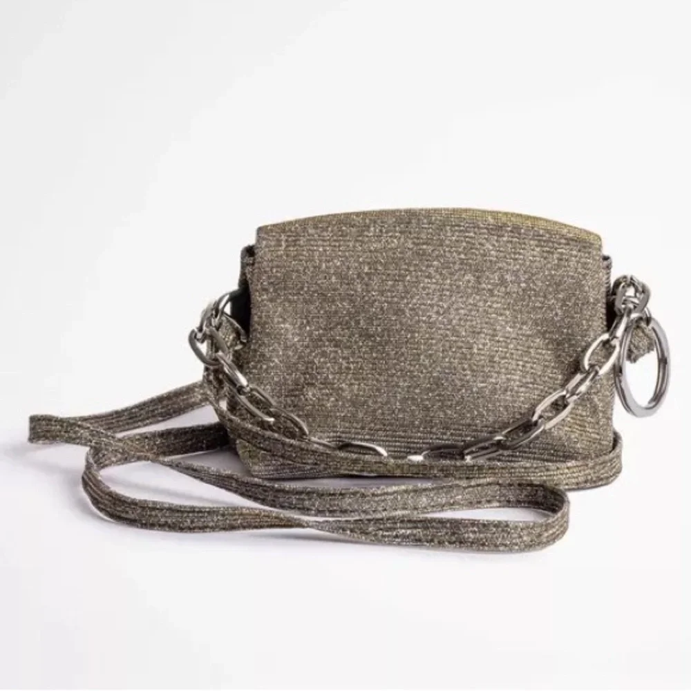 RARE Zadig & Voltaire NWOT Mini Rockyssime Grigri Sparkle Clutch